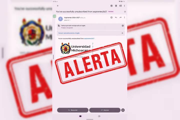 UMSNH alerta sobre envío de correos apócrifos a aspirantes a ingresar a la institución