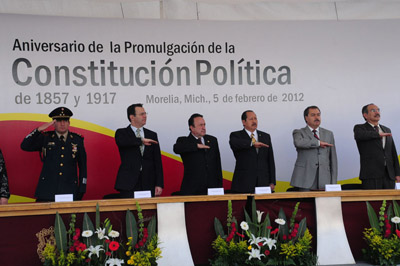 Encabezó LGR acto de Aniversario de la Promulgación de la Constitución Política de 1857 y de 1917